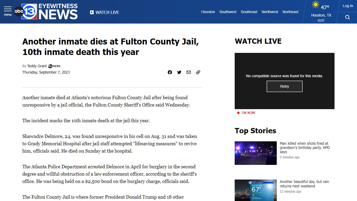 Another inmate dies at Fulton County Jail, 10th inmate death this year